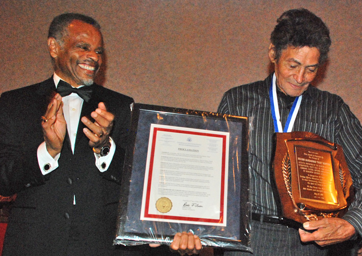 George applauded Nick Newton at a surprise celebration party in May 2010.