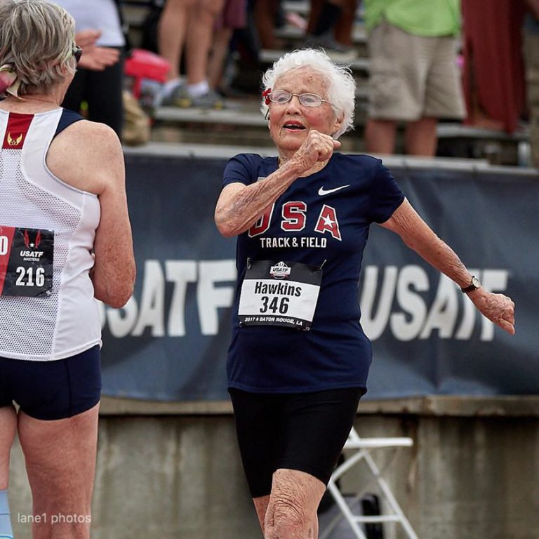 Julia Hawkins at 101 oldest USATF Athlete of
