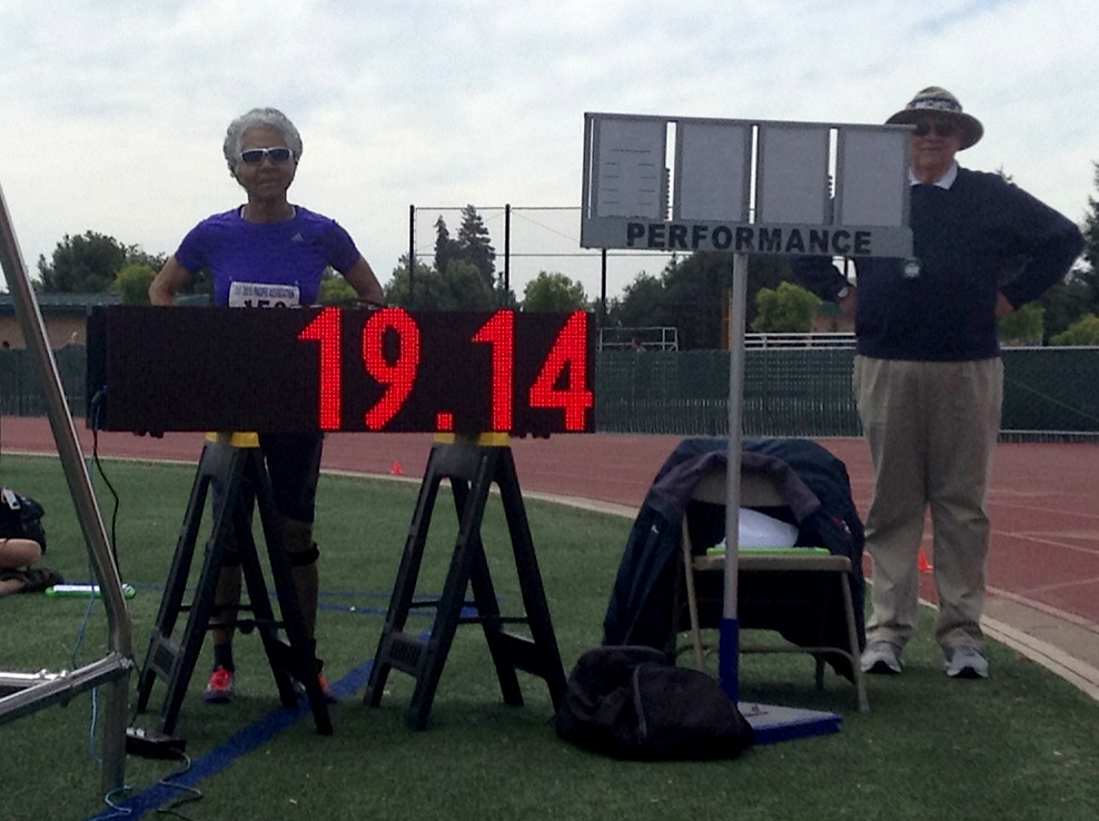 Irene's 19.14 in the 80 hurdles takes a huge bite out her own WR.