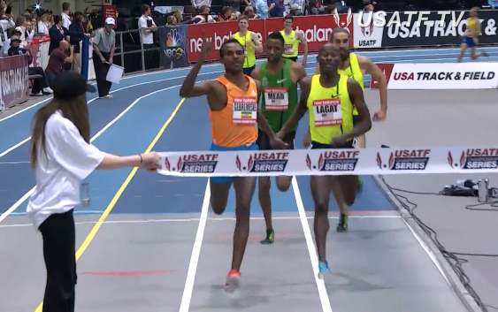 Bernard stays on heels of winner in New Balance 3000 Saturday in Boston. Click for interview.