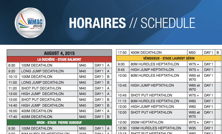 Here's top page of Lyon sked, which tries to squeeze 8,042 registrants into a single meet.