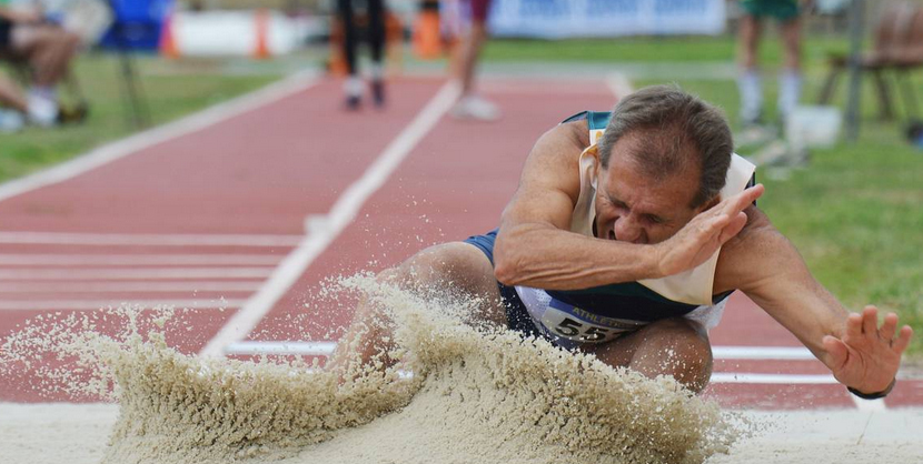 Brendan McCarthy's shots include this M55 decathlete in the long jump.
