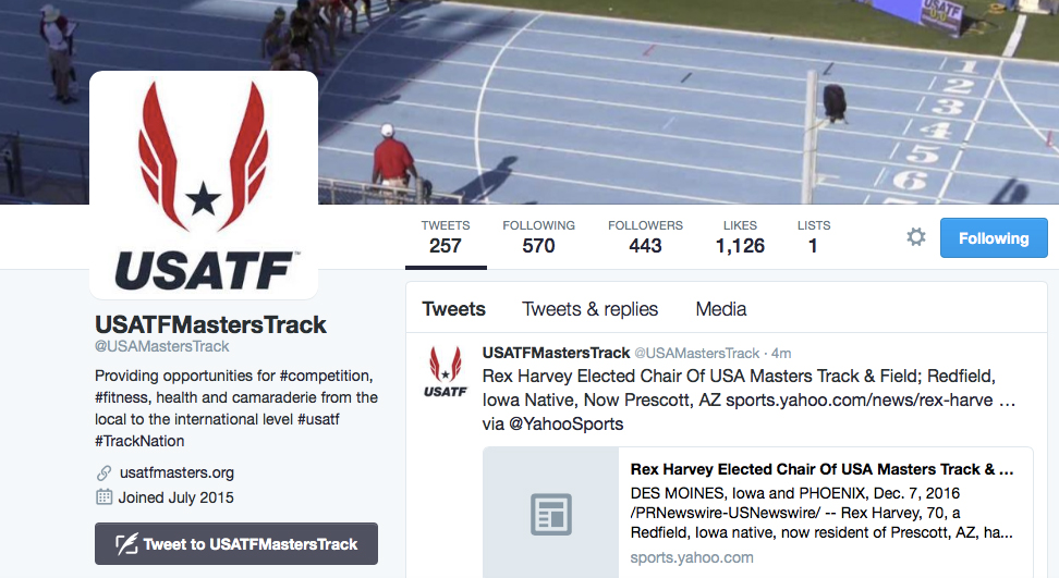 Here's our main Twitter feed. Follow and contribute by tweeting @usamasterstrack.